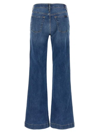7 For All Mankind Dojo Stonewashed High-waist Jeans In Blue