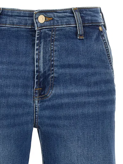 7 For All Mankind Dojo Stonewashed High-waist Jeans In Blue