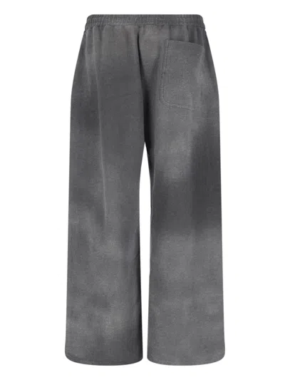Diesel Track Pants With Distressed Front In Gray