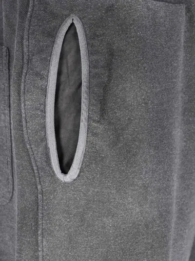 Diesel Track Pants With Distressed Front In Gray