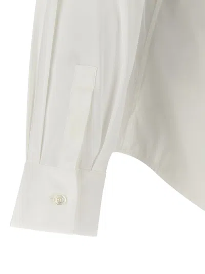Ferragamo Tailored Stretch Cotton Poplin Shirt In White