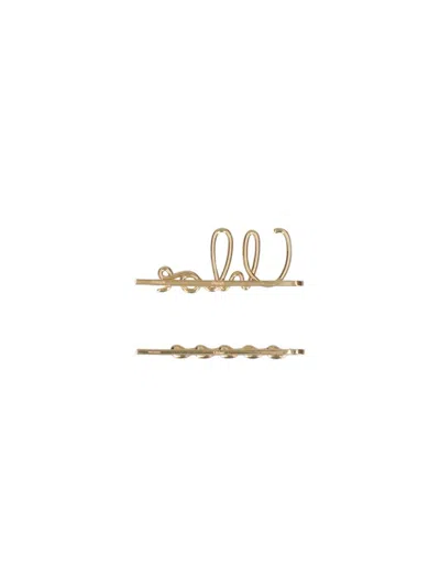 Chloé Set Of 2 "iconic" Hair Clips Gold-plated