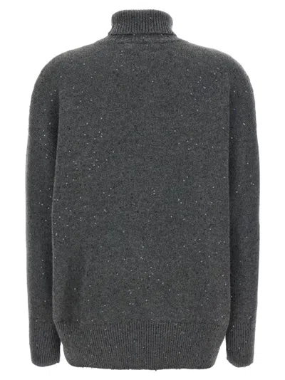 Brunello Cucinelli Cashmere Blend Sweater With Microsequin Embroidery