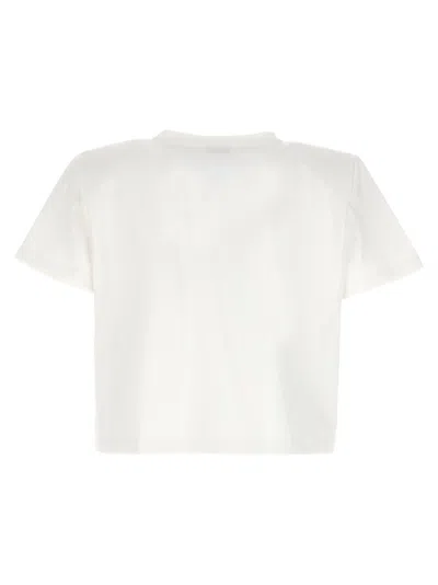 Magda Butrym Cropped Cotton T-shirt With Unique Front Embroidery