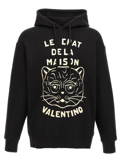 Valentino Garavani Sweatshirt With Le Chat De La Maison Patch In Black