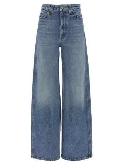Khaite Sowen Rigid Mid-rise Wide-leg Jeans In Blue