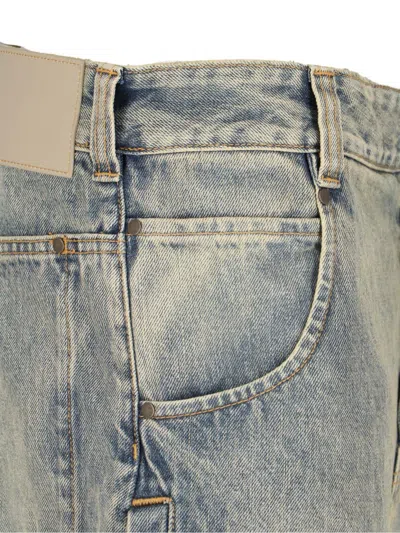 Entire Studios Wide-leg Distressed Denim Jeans With Five-pocket Design