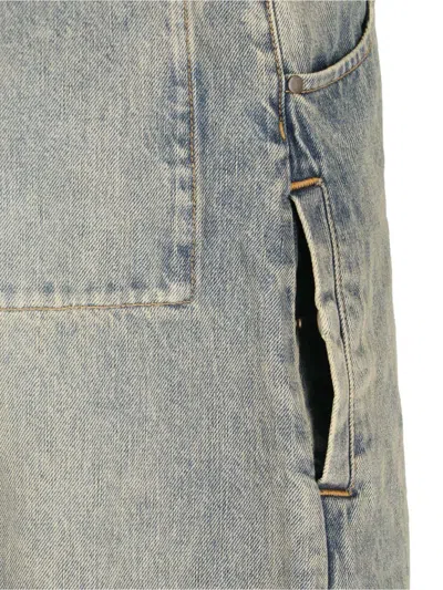 Entire Studios Wide-leg Distressed Denim Jeans With Five-pocket Design