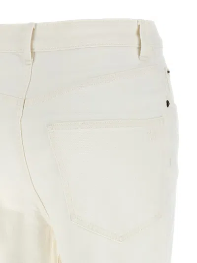 Tory Burch Cropped Denim Jeans With Flared Leg In White