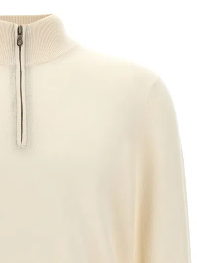 Brunello Cucinelli Lupetto Cashmere Knit Sweater In Yellow