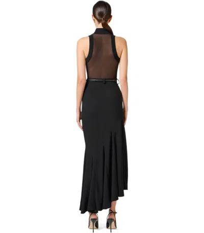 Elisabetta Franchi Black Top With Tulle In Black
