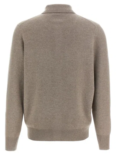 Brunello Cucinelli Cashmere Collared Design Cardigan In Green