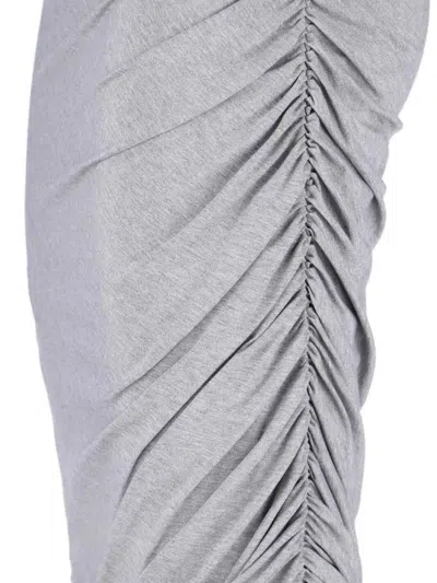 Attico The  Asymmetrical Midi Skirt With Draped Details In Gray