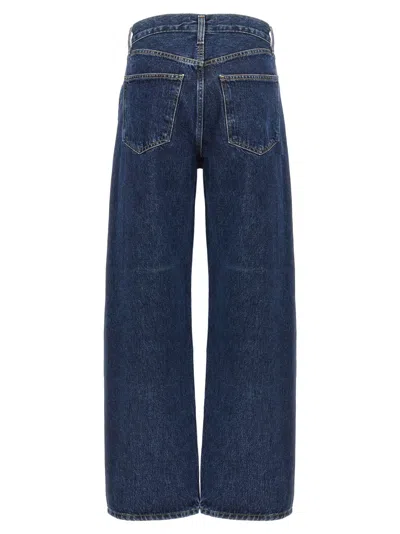 Agolde Low Curve Mid-rise Barrel-leg Jeans In Blue
