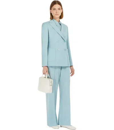 Max Mara Weekend Double-breasted Tailored Jacket With Classic Lapel In Blue