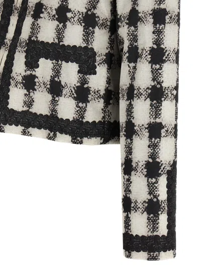 Moschino Short Jacket With All-over Texture Print In Neutral