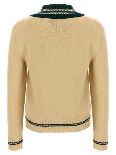 Valentino Garavani Butter-coloured Sweater With Le Chien De La Maison In Brown