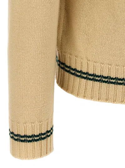 Valentino Garavani Butter-coloured Sweater With Le Chien De La Maison In Brown