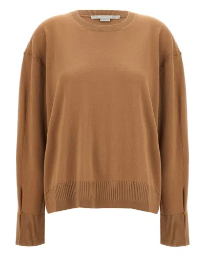 Stella Mccartney Ribbed Crew Neck Knitwear With Button Detail