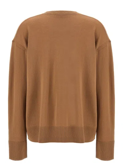 Stella Mccartney Ribbed Crew Neck Knitwear With Button Detail
