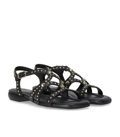 Ash Ruby Black Flat Sandal
