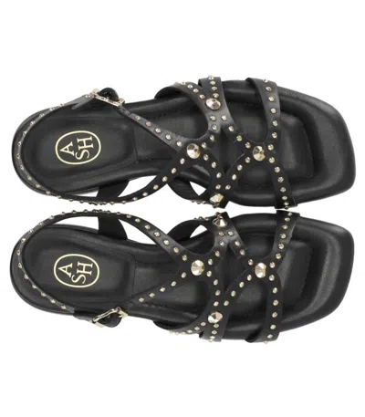 Ash Ruby Black Flat Sandal