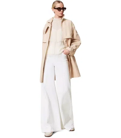 Twinset Twin-set White Pleated Blouse In White