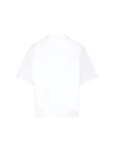 Anine Bing Cropped White T-shirt With Round Neckline In White