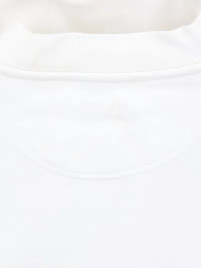 Anine Bing Cropped White T-shirt With Round Neckline In White