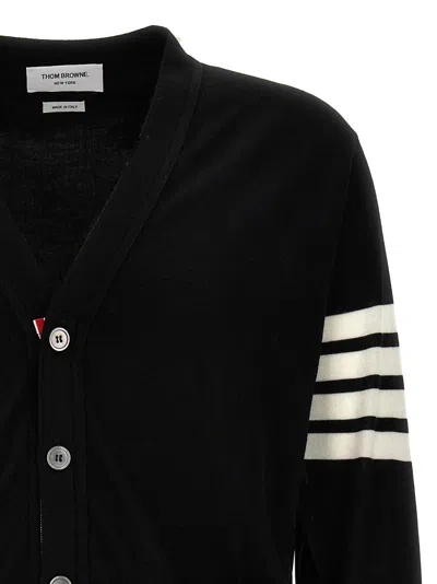 Thom Browne Merino Wool 4-bar Cardigan In Black
