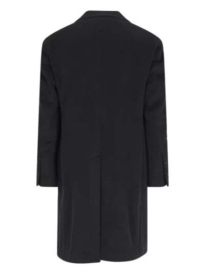 Tagliatore Black Double-breasted Coat With Four Pockets