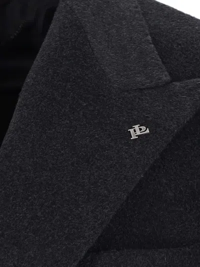 Tagliatore Black Double-breasted Coat With Four Pockets
