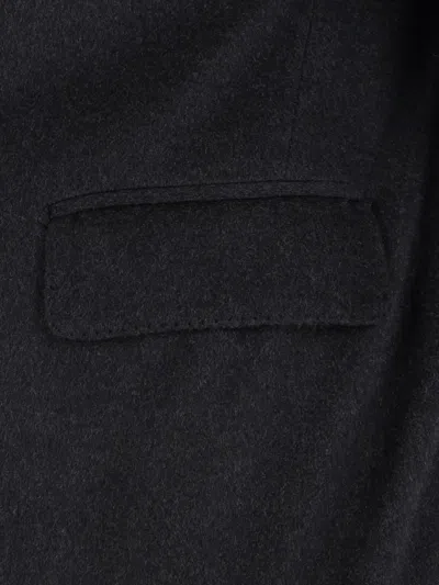 Tagliatore Black Double-breasted Coat With Four Pockets