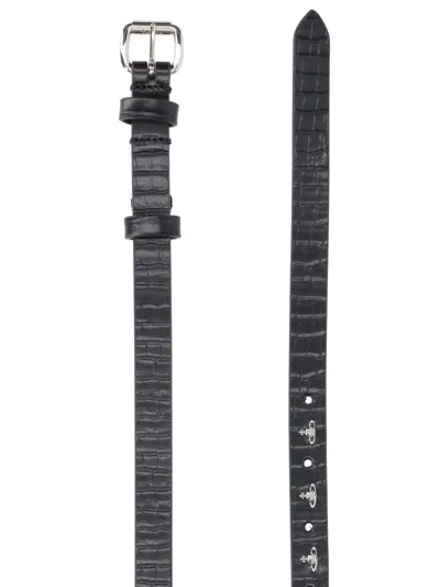 Vivienne Westwood "orb" Thin Belt Black