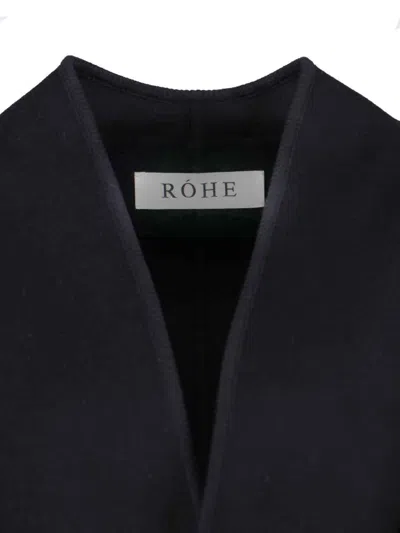 Rohe Black Wool Coat With Shawl Collar In Black