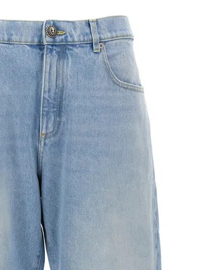 Balmain Loose Jeans Light Blue In Blue