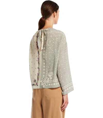 Max Mara Caraffa Ivory Blouse In Multi