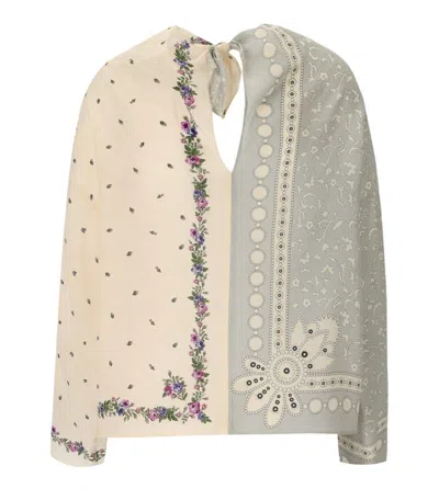 Max Mara Caraffa Ivory Blouse In Multi