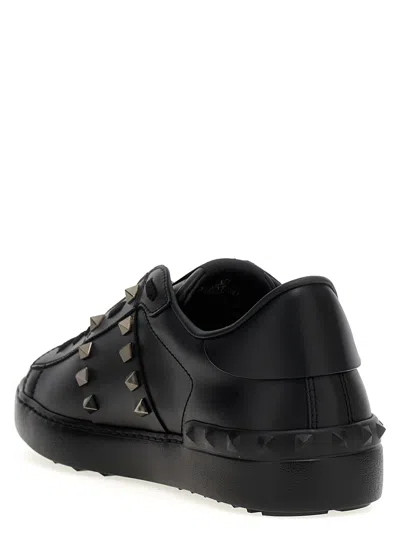 Valentino Open Rockstud Untitled Sneakers In Black