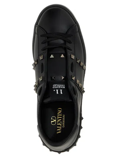 Valentino Open Rockstud Untitled Sneakers In Black