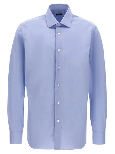 Barba Napoli Barba Tailored Poplin Shirt With Button Closure In Purple