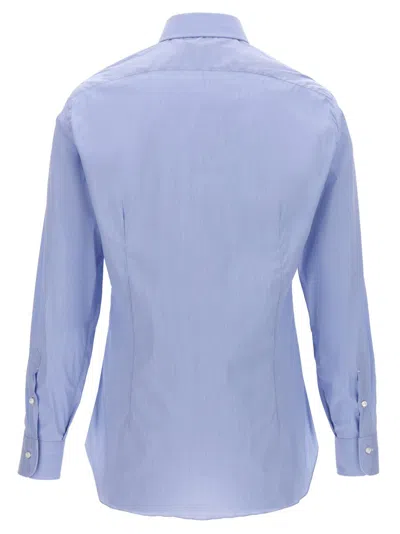 Barba Napoli Barba Tailored Poplin Shirt With Button Closure In Purple