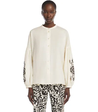 Max Mara Ilex Ecru Shirt In Gold