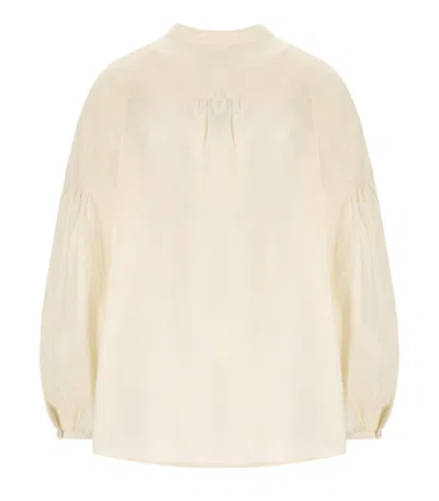 Max Mara Ilex Ecru Shirt In Gold