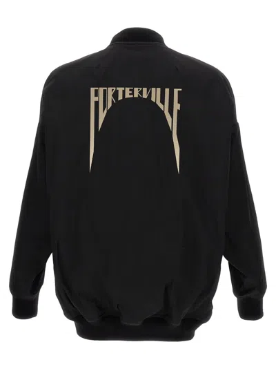 Rick Owens Jumbo Peter Flight Distressed Cotton Jacket In Black