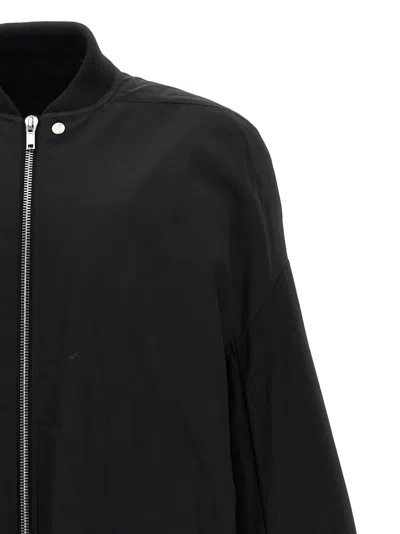 Rick Owens Jumbo Peter Flight Distressed Cotton Jacket In Black