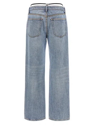 Alexander Wang Prestyle Diamante Charm Jeans In Blue
