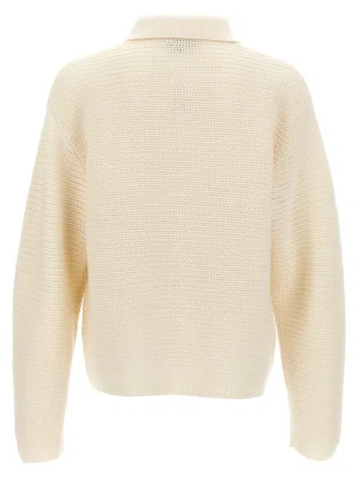 Purple Logo Embroidery Sweater In Neutral