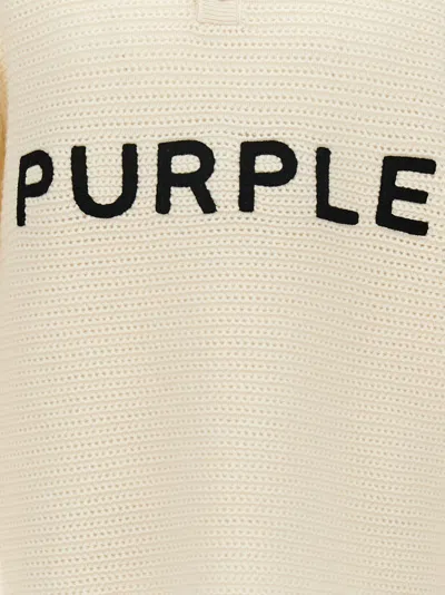 Purple Logo Embroidery Sweater In Neutral