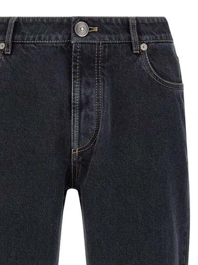 Brunello Cucinelli Dyed Jeans With Back Pocket And Belt Loops In Black